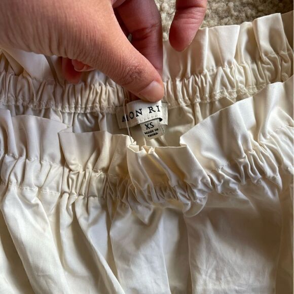 Moon River Tied Front Cotton Peplum Tops Cream Size XS - Picture 4 of 10